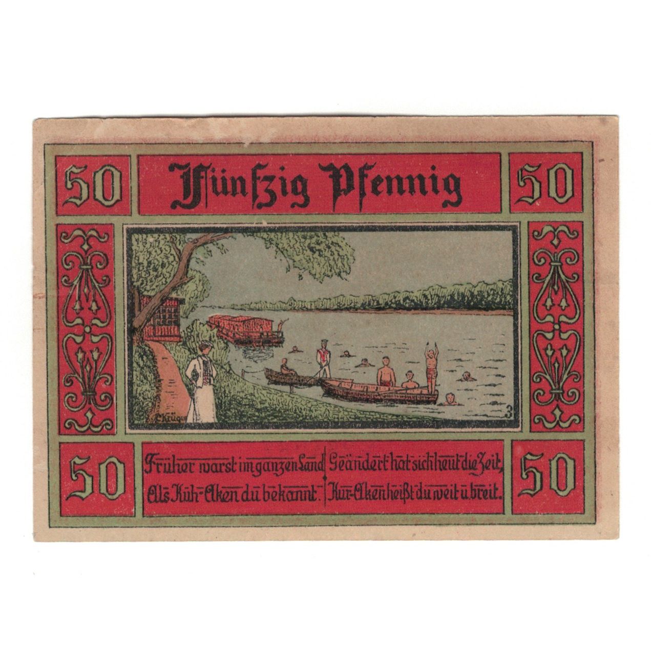 Banknote, Germany, Aken Stadt, 50 Pfennig, lac 1, 1921, 1921-10-01, UNC(60-62)