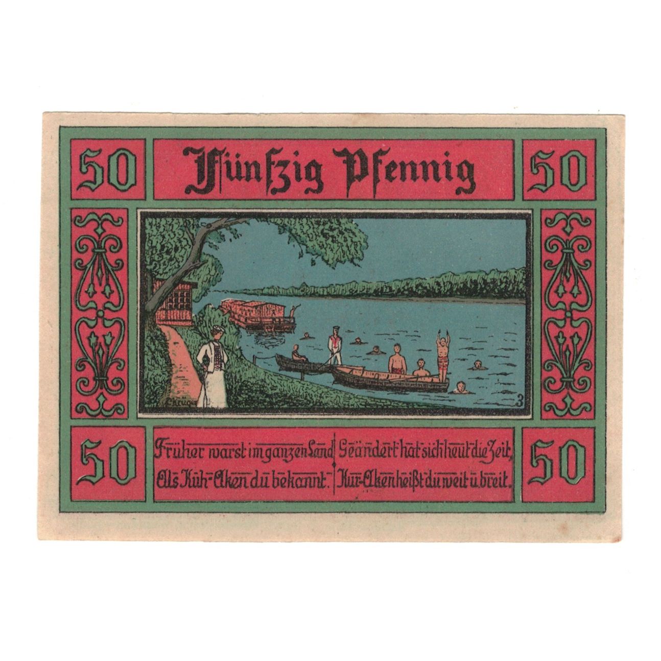 Banknote, Germany, Aken Stadt, 50 Pfennig, lac 2, 1921, 1921-10-01, UNC(60-62)