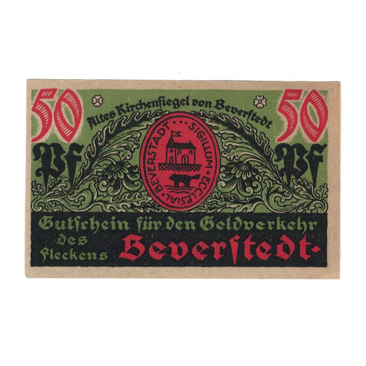 Banknote, Germany, Beverstedt Gemeinde, 50 Pfennig, Animaux, 1922, 1922-01-15