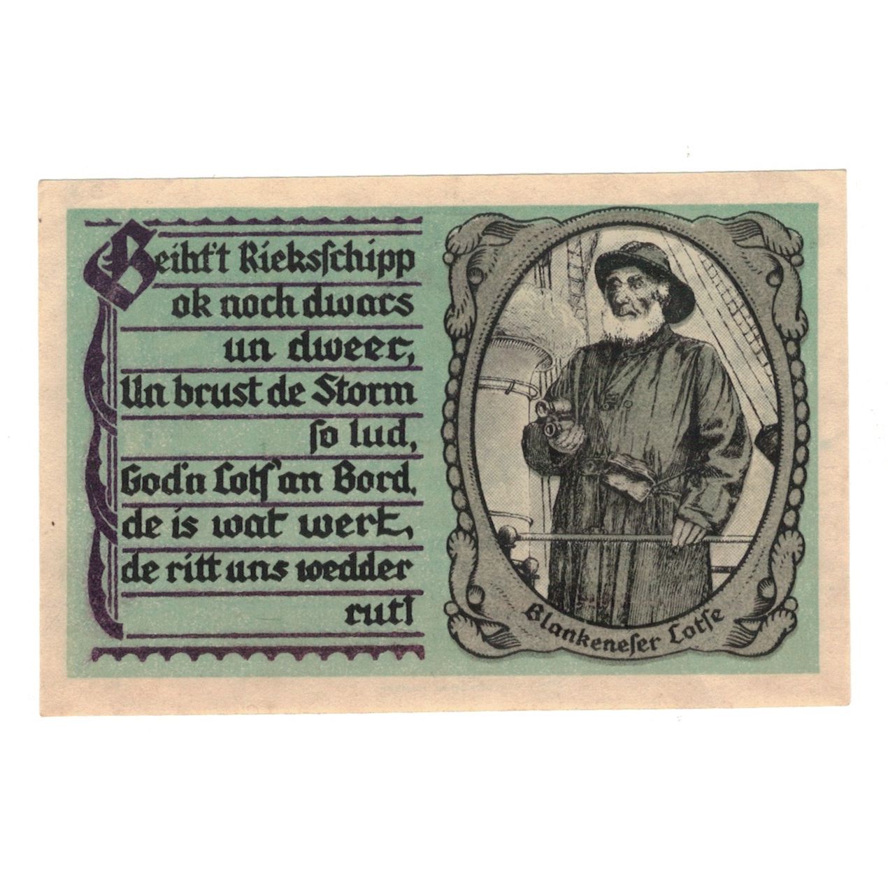 Biljet, Duitsland, Blankenese Gemeindesparkasse, 50 Pfennig, valeur faciale