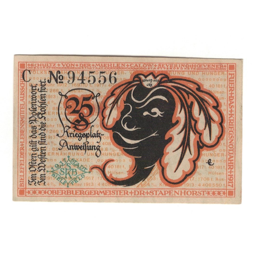 Banknote, Germany, 25 Pfennig, personnage 2, 1918, 1918-03-01, AU(55-58)