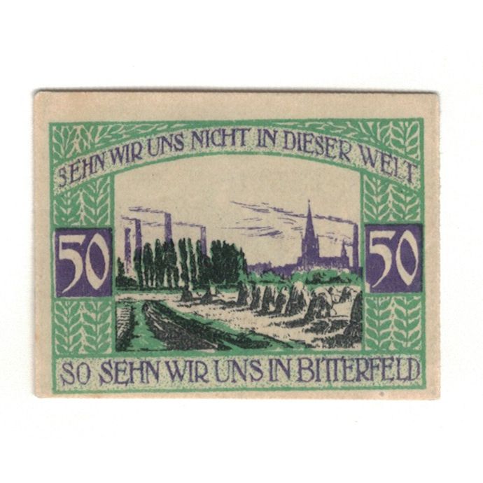 Banknote, Germany, Bitterfeld Stadt, 50 Pfennig, paysage 1, 1920, 1920-07-06