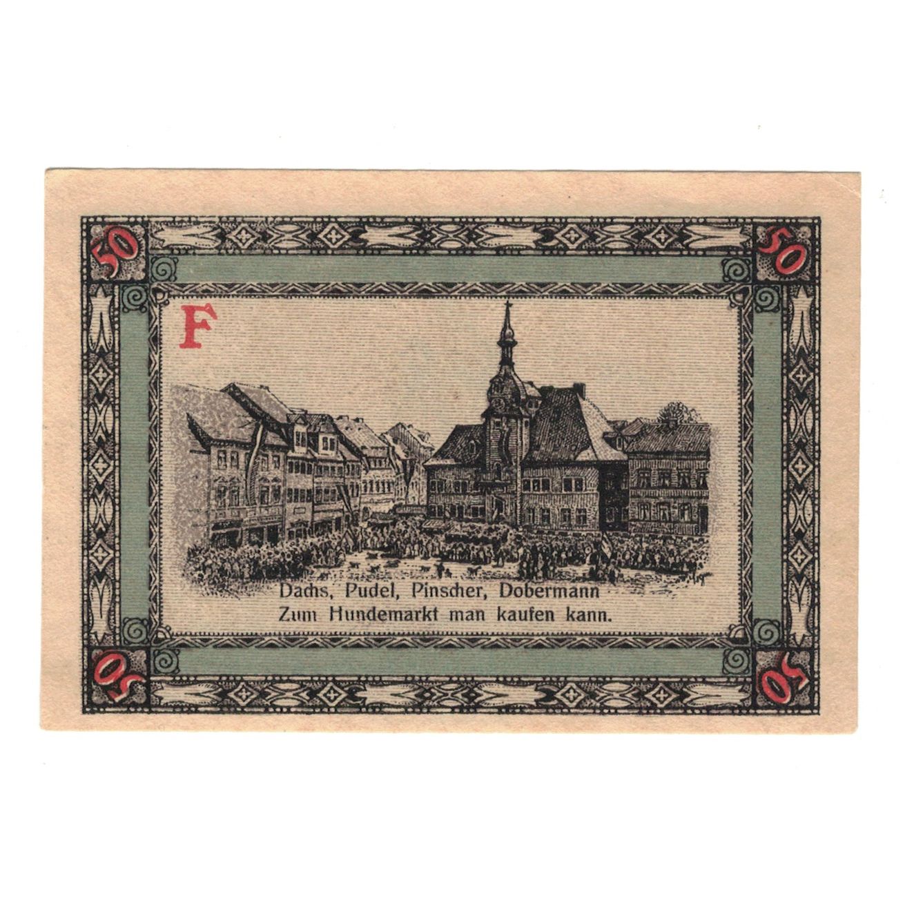 Banknote, Germany, Apolda Stadt, 50 Pfennig, village, 1921, 1921-08-01