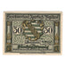 Billet, Allemagne, Auerbach Amtshauptmannschaft, 50 Pfennig, Blason, 1921