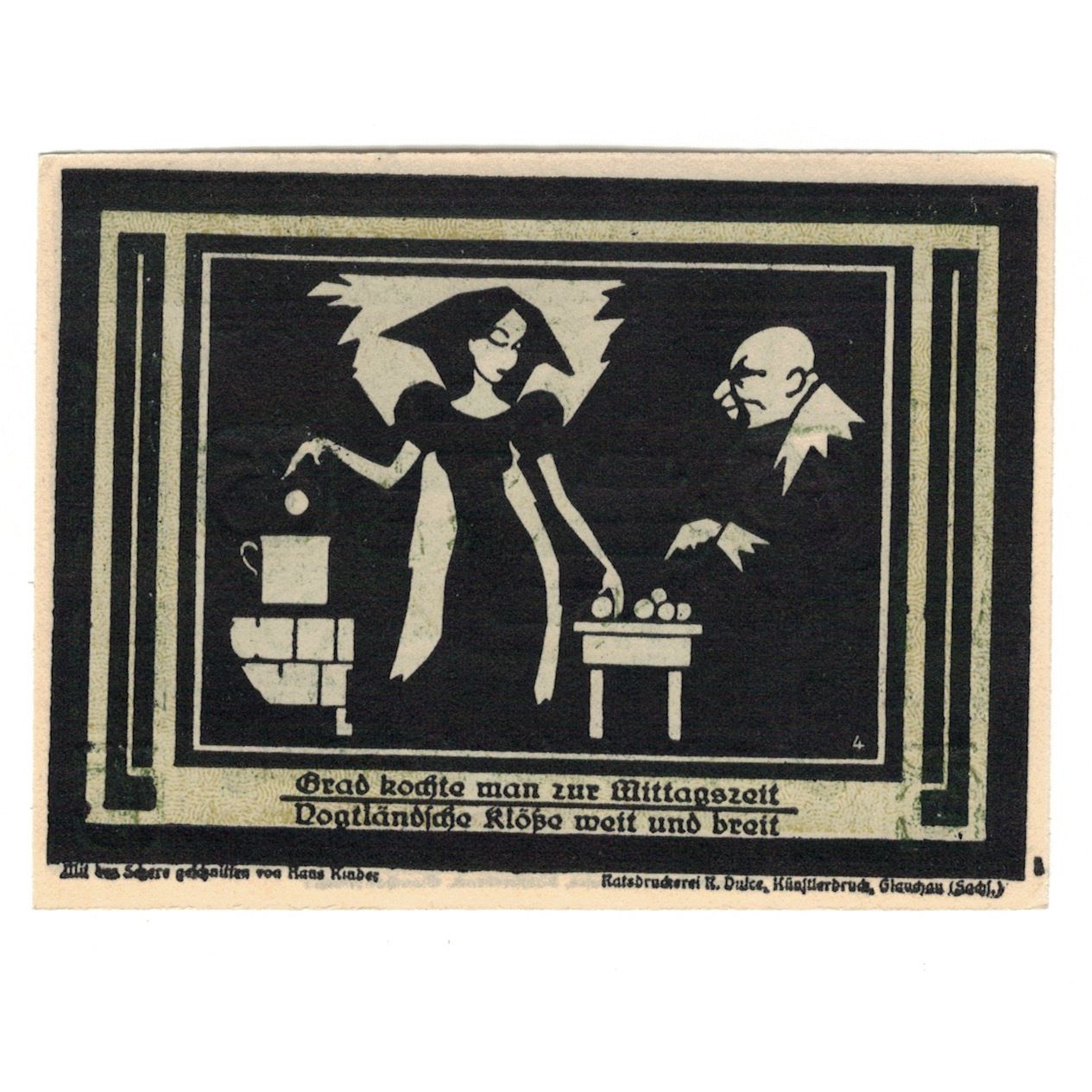 Geldschein, Deutschland, Auerbach Amtshauptmannschaft, 75 Pfennig, personnage 3