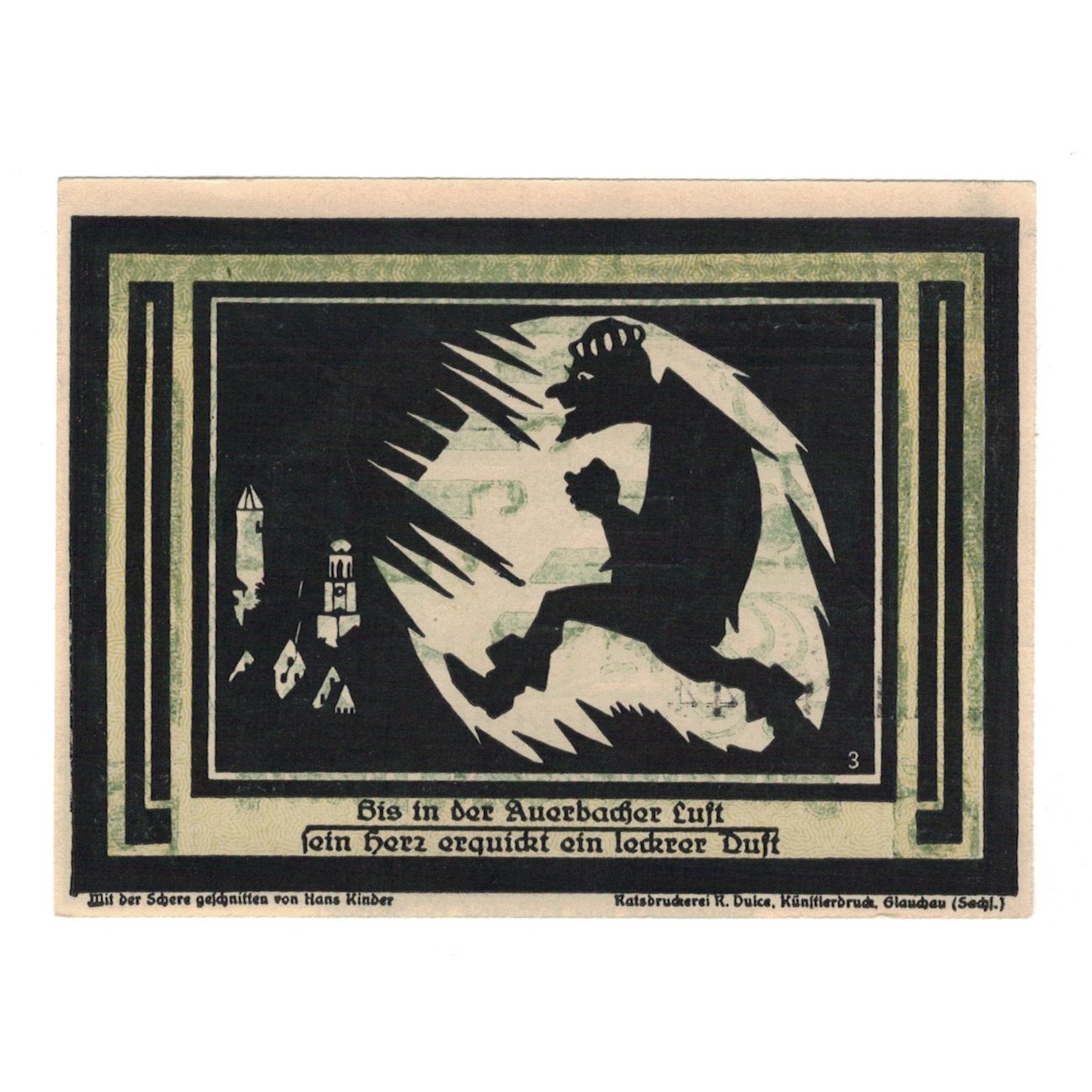 Nota, Alemanha, Auerbach Amtshauptmannschaft, 75 Pfennig, personnage 5, 1921