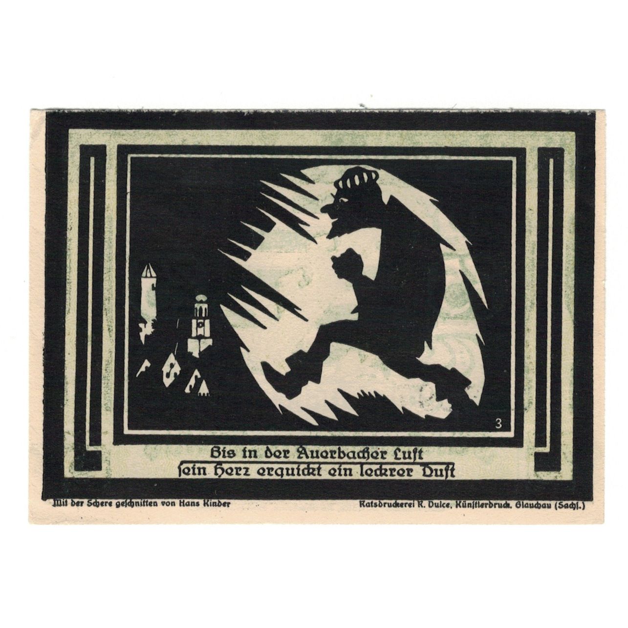 Banknote, Germany, Auerbach Amtshauptmannschaft, 75 Pfennig, personnage 6, 1921