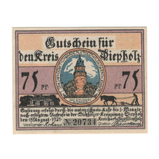 Geldschein, Deutschland, Diepholz Kreis, 75 Pfennig, Animaux, 1921, 1921-08-15