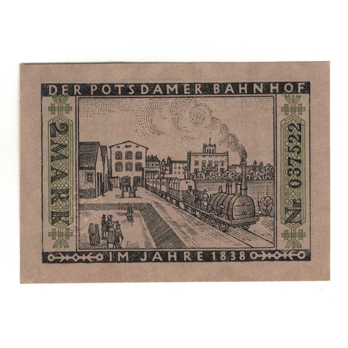 Geldschein, Deutschland, Berlin Stadt, 2 Mark, train, 1922, 1922-03-01, VZ