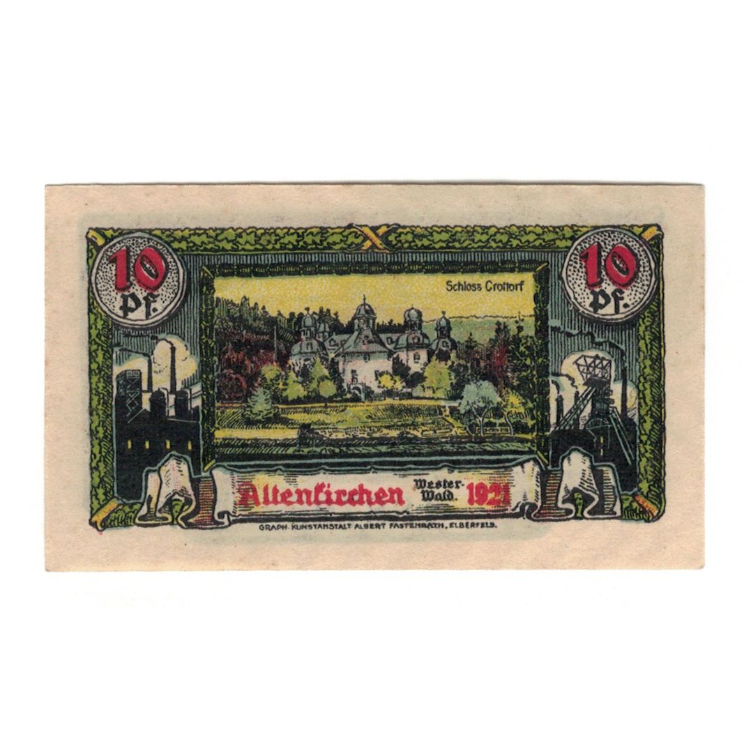 Banknot, Niemcy, Altenkirchen Kreis, 10 Pfennig, village, 1921, AU(55-58)