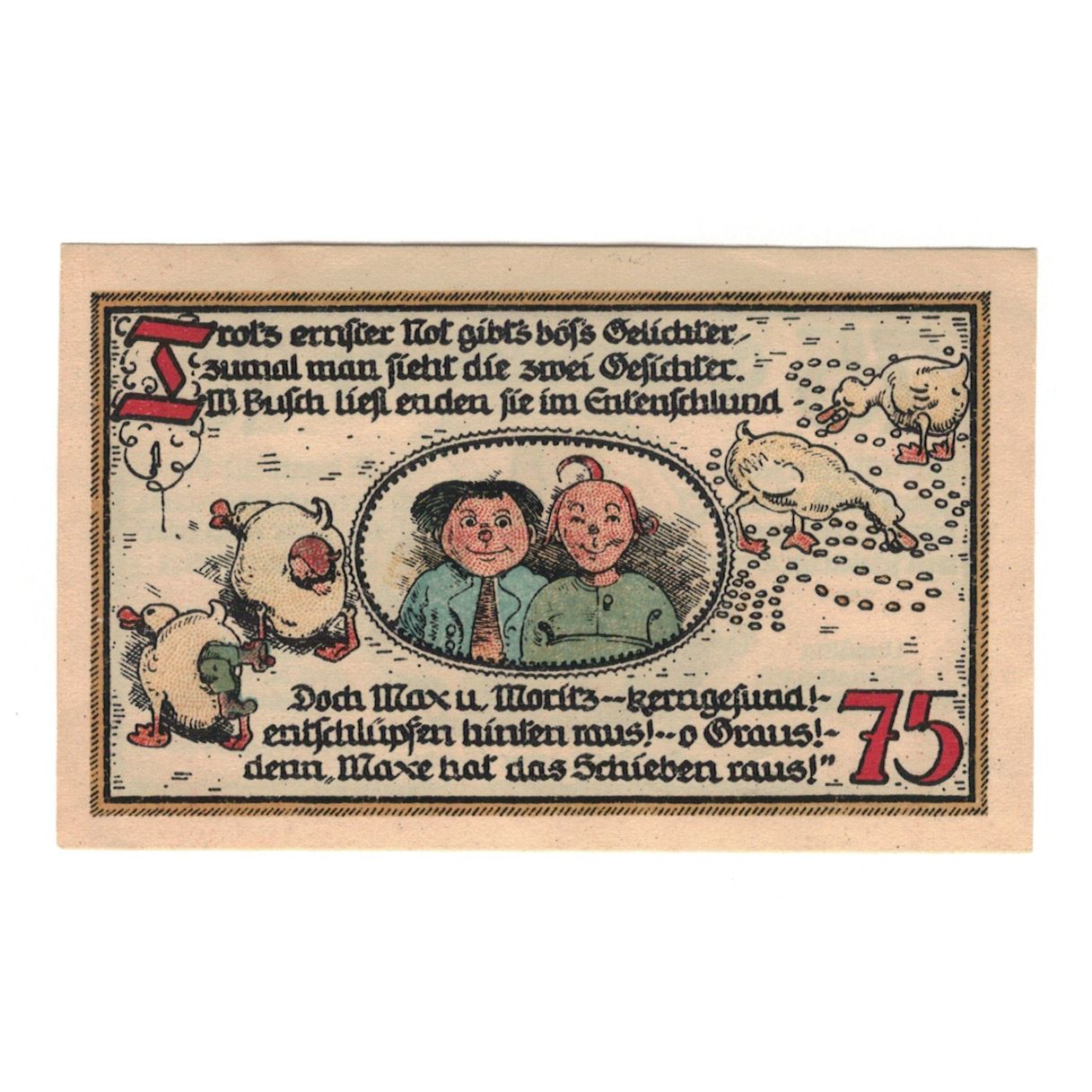 Geldschein, Deutschland, Gatersleben Gemeinde, 75 Pfennig, personnage 3, 1921