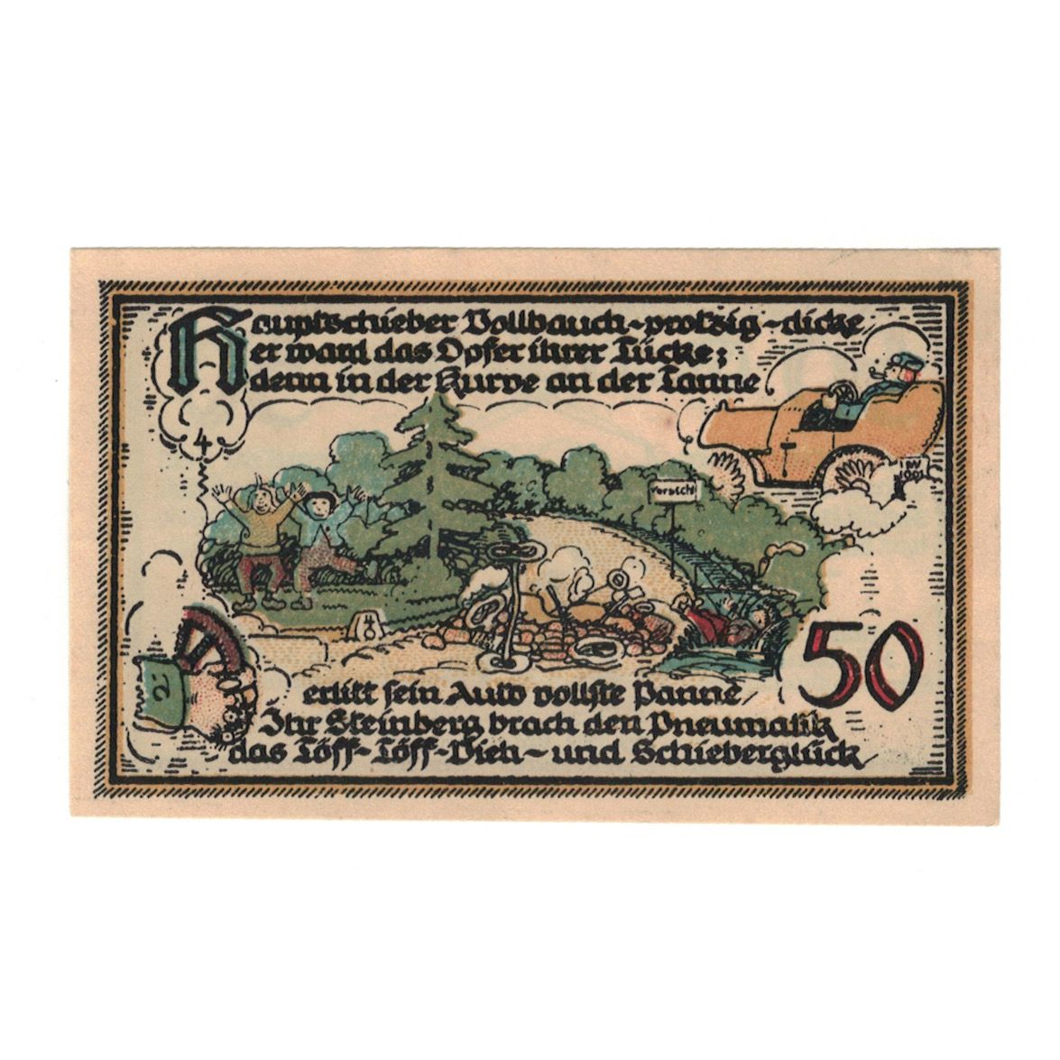 Banknot, Niemcy, Gatersleben Gemeinde, 50 Pfennig, personnage, 1921, 1921-07-30