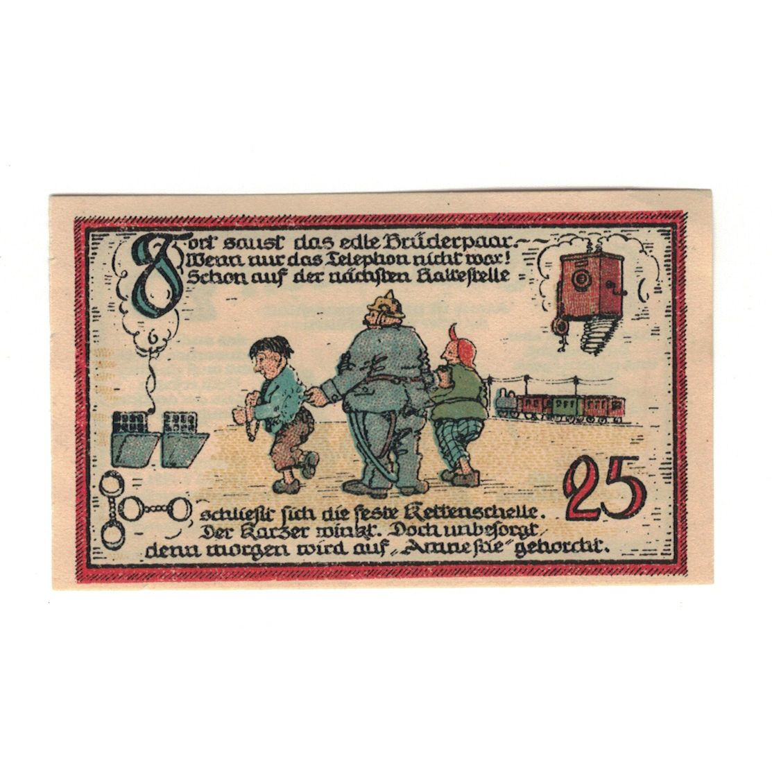 Banknot, Niemcy, Gatersleben Gemeinde, 25 Pfennig, personnage 2, 1921