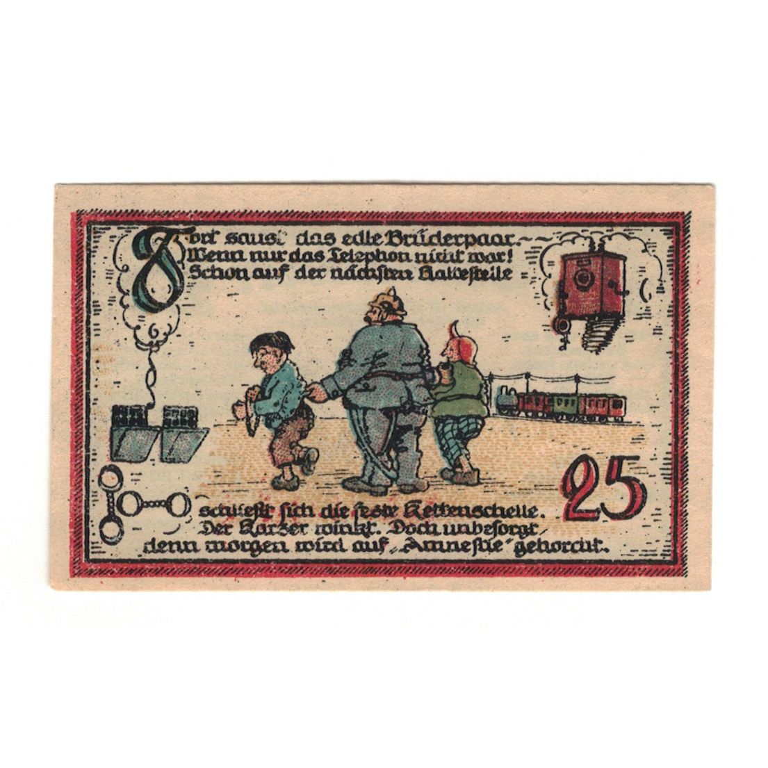 Banknot, Niemcy, Gatersleben Gemeinde, 25 Pfennig, personnage 3, 1921