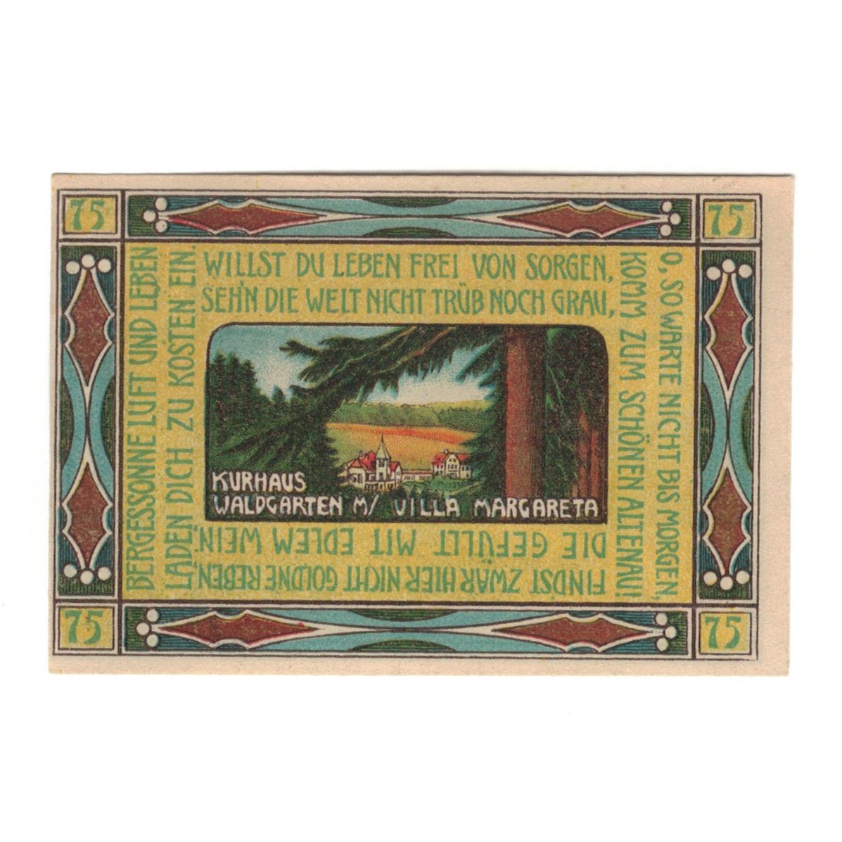 Banknot, Niemcy, Altenau a. Harz Stadt, 75 Pfennig, paysage, 1921, 1921-11-01