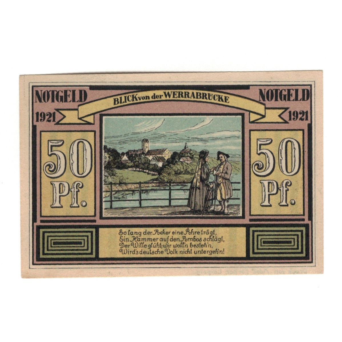 Banknot, Niemcy, Alten-und Frauenbreitungen Gemeinde, 50 Pfennig, personnage