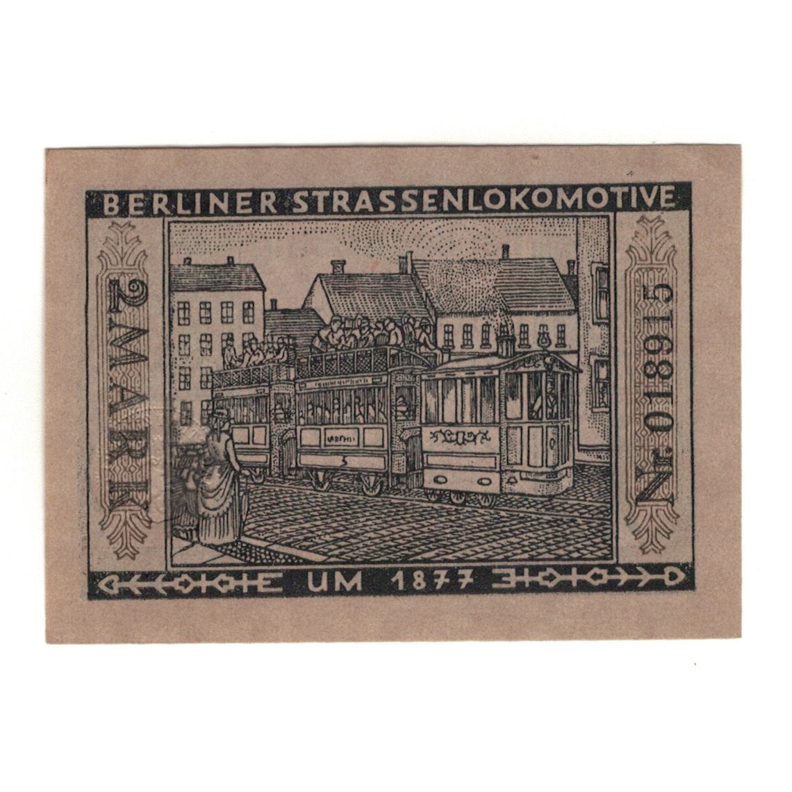 Banknote, Germany, Berlin Stadt, 2 Mark, locomotive, 1922, 1922-03-01