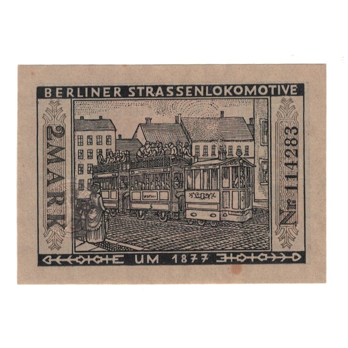 Banknot, Niemcy, Berlin Stadt, 2 Mark, locomotive 1, 1922, 1922-03-01
