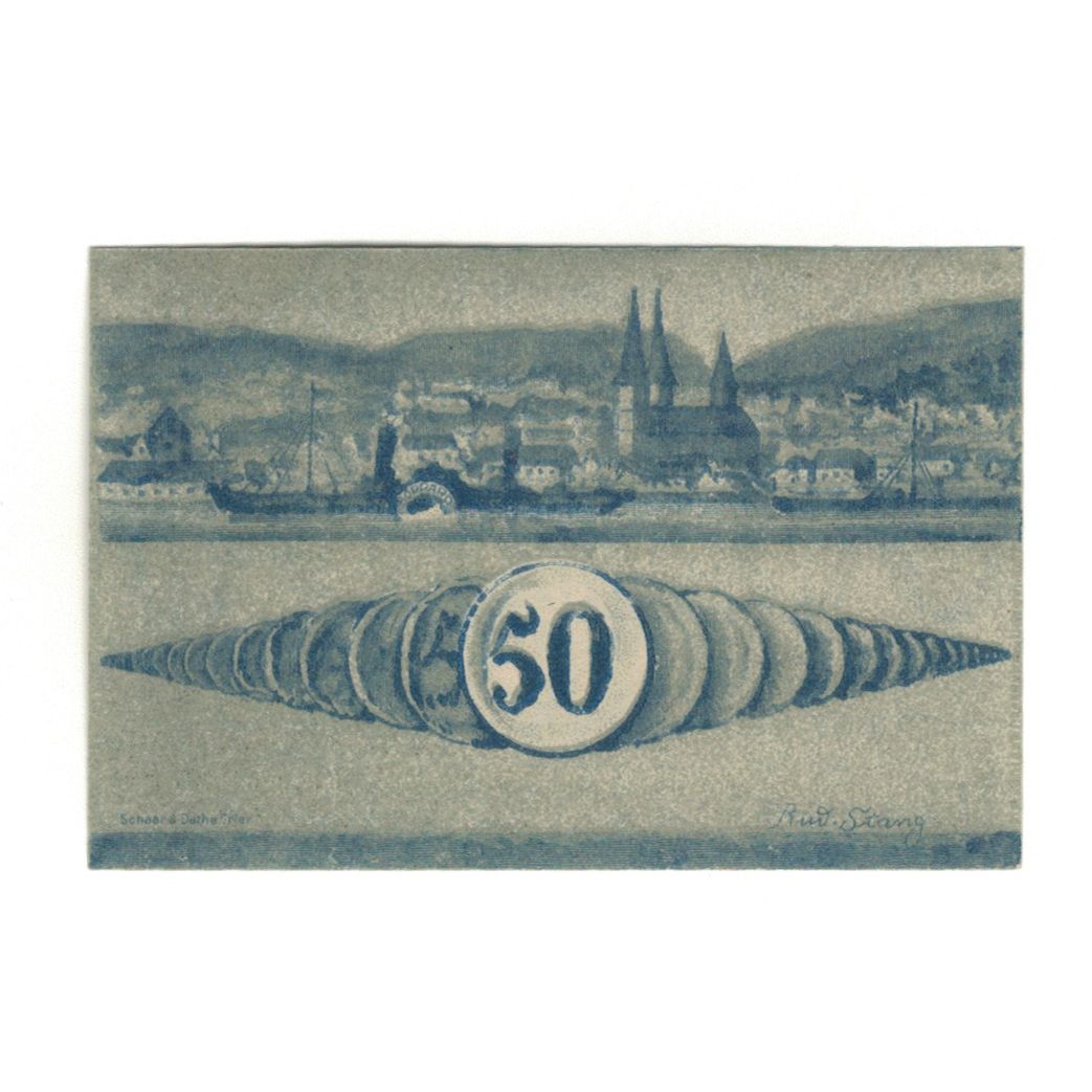 Banknot, Niemcy, Boppard Stadt, 50 Pfennig, village, 1920, 1920-12-31