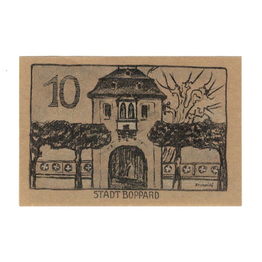 Banknot, Niemcy, Boppard Stadt, 10 Pfennig, Maison, 1920, 1920-12-31, AU(55-58)