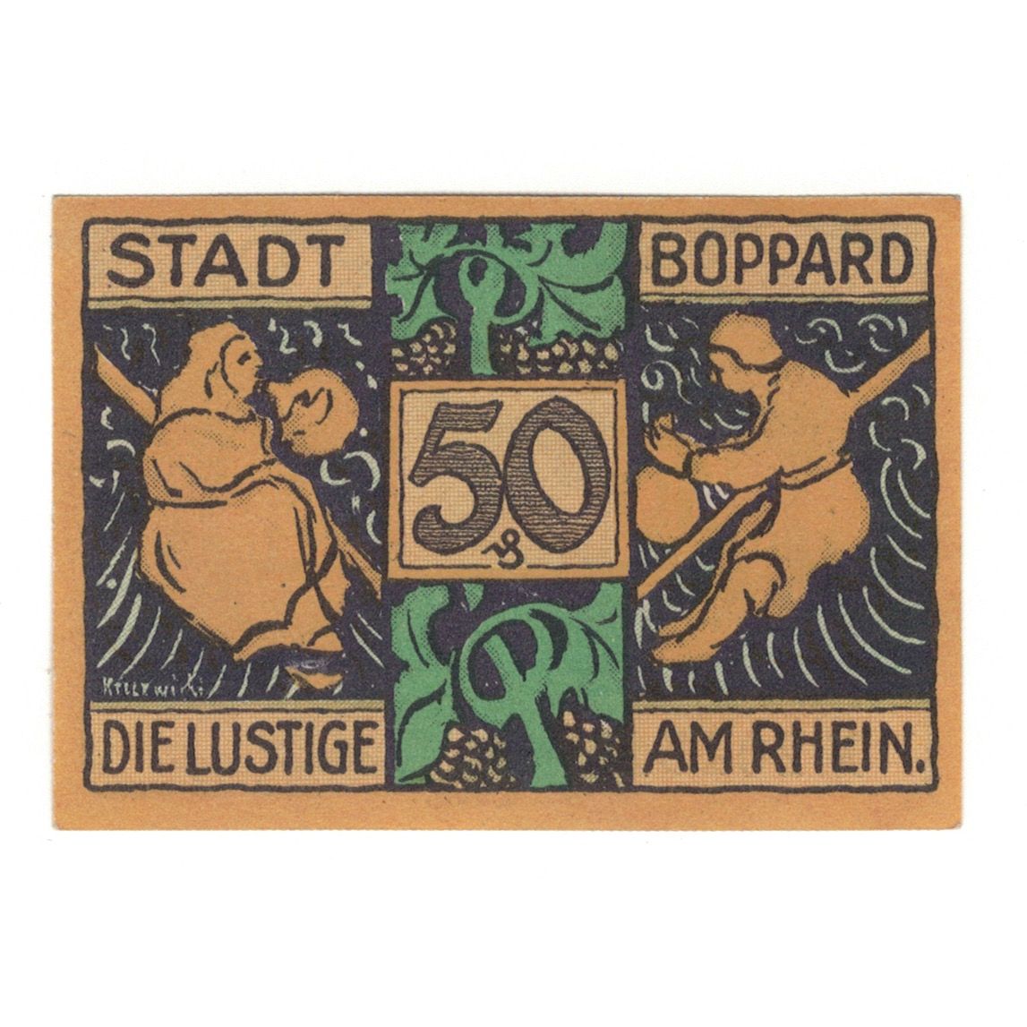 Banknot, Niemcy, Boppard Stadt, 50 Pfennig, personnage, 1920, 1920-12-31