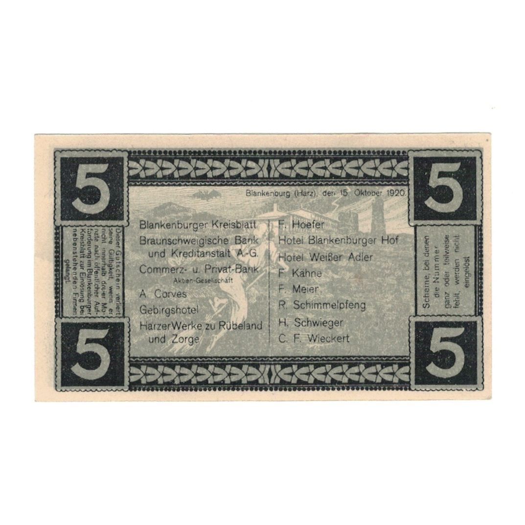 Banknote, Germany, Blankenburg am Harz, Blankenburger Kreisblatt zusammen mit 13