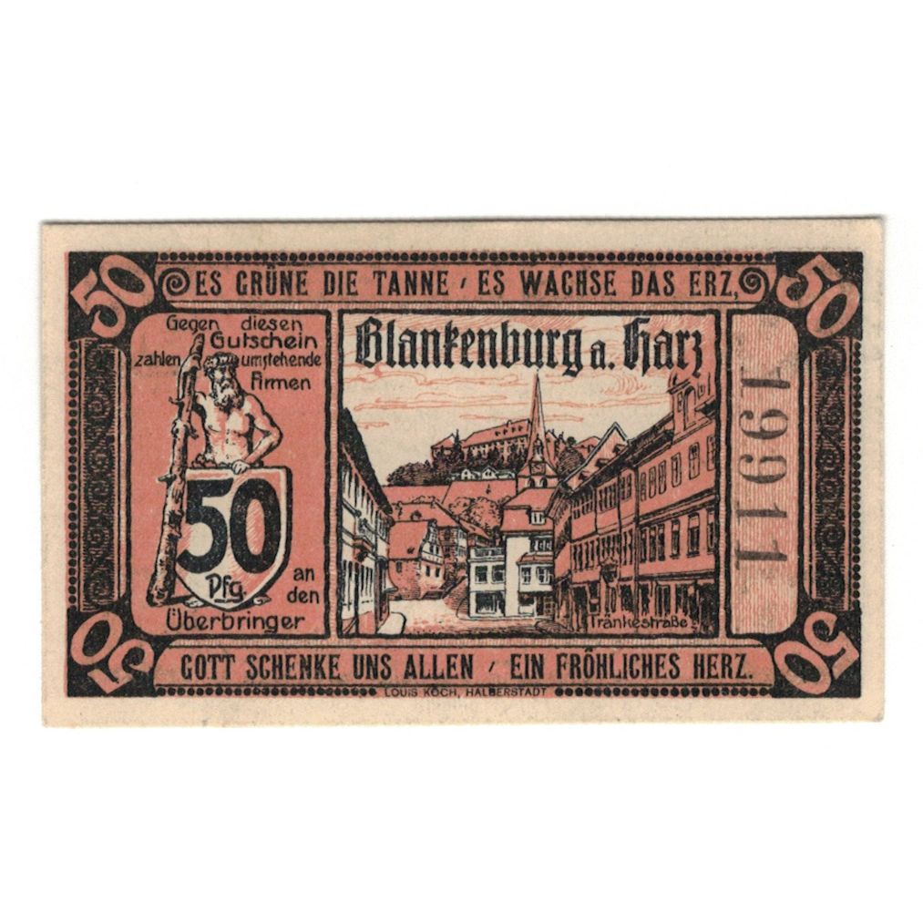 Banknot, Niemcy, Blankenburg am Harz, Blankenburger Kreisblatt zusammen mit 13