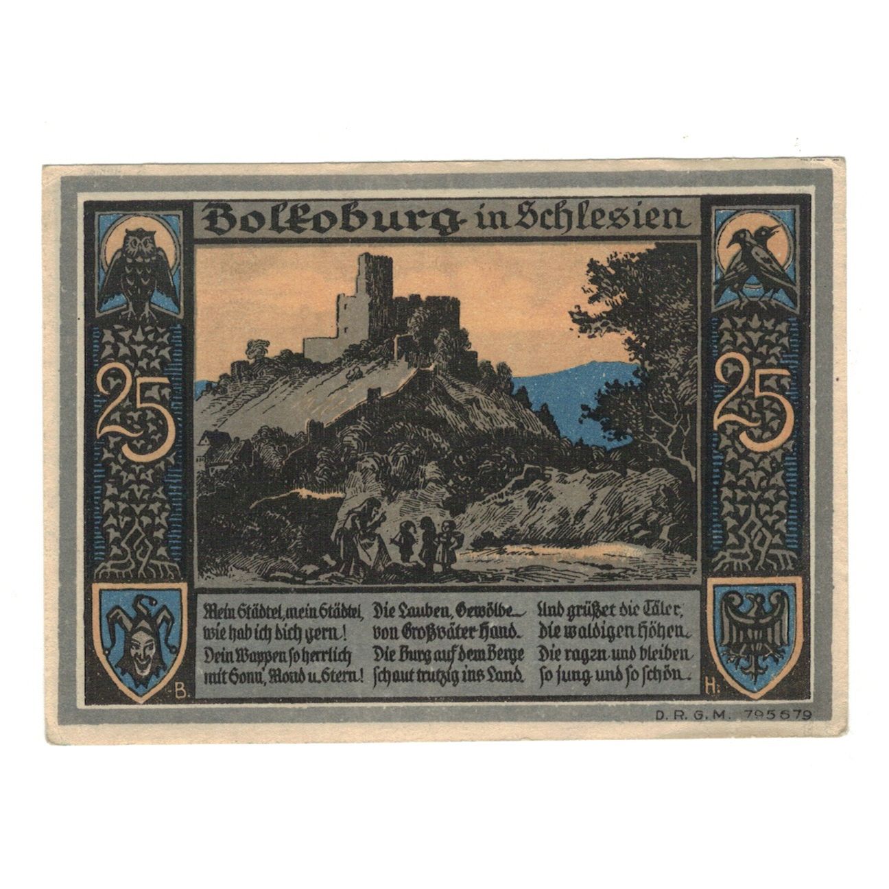 Banknot, Niemcy, Bolkenhain Verein für Heimatpflege, 25 Pfennig, village, 1922
