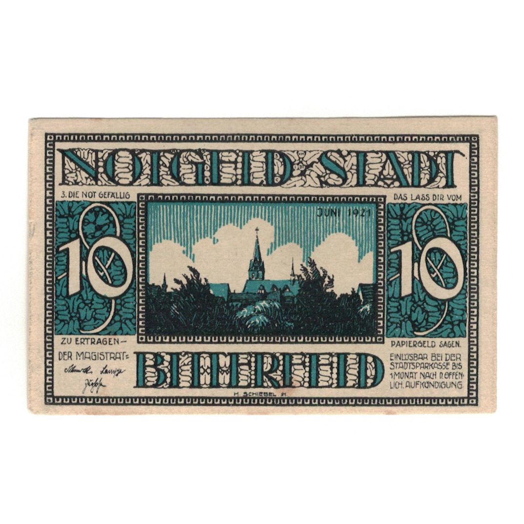 Banknote, Germany, Bitterfeld Stadt, 10 Pfennig, Eglise 1, 1921, UNC(60-62)