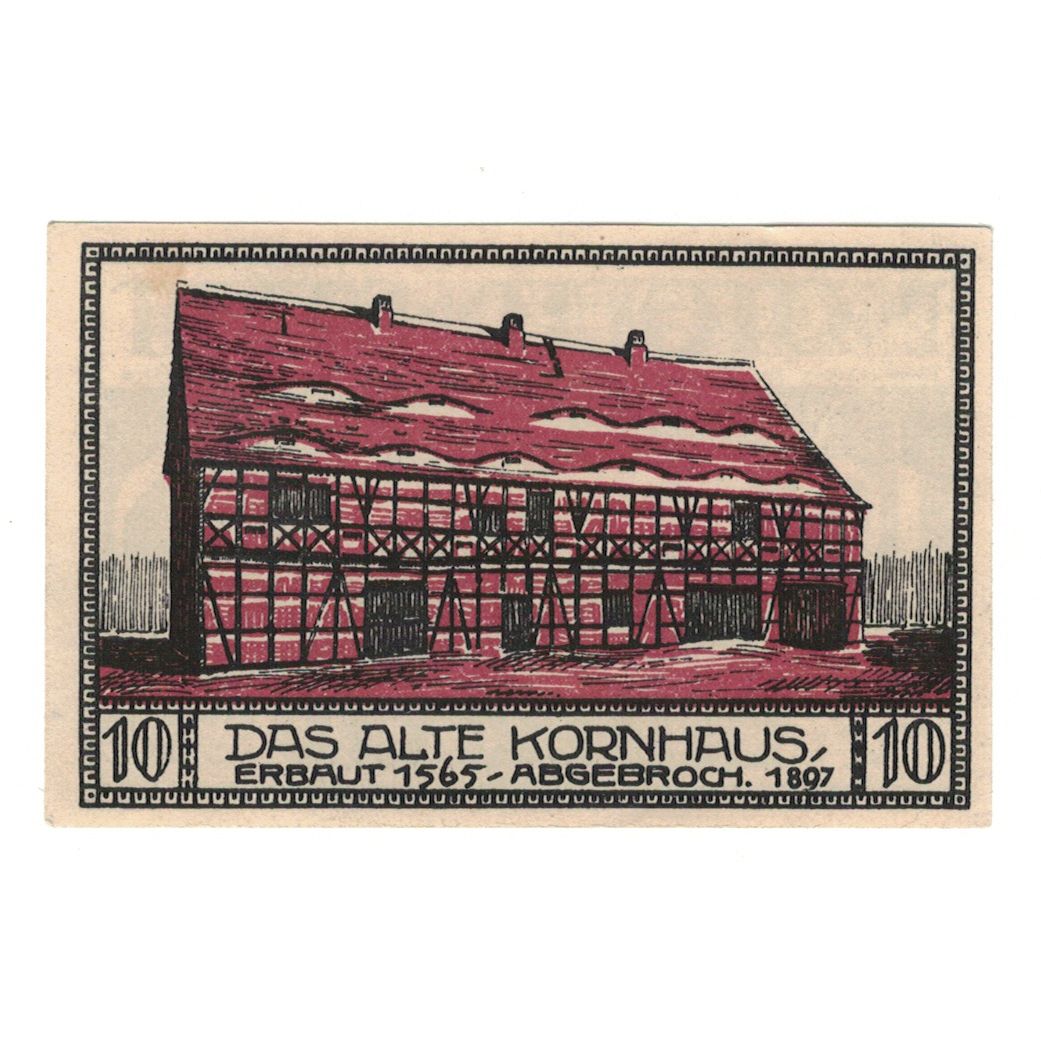 Banknot, Niemcy, Bitterfeld Stadt, 10 Pfennig, église 3, 1921, UNC(60-62)