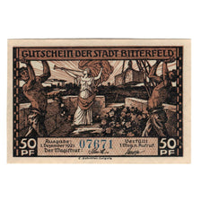 Banknote, Germany, Bitterfeld Stadt, 50 Pfennig, train, 1921, 1921-12-01