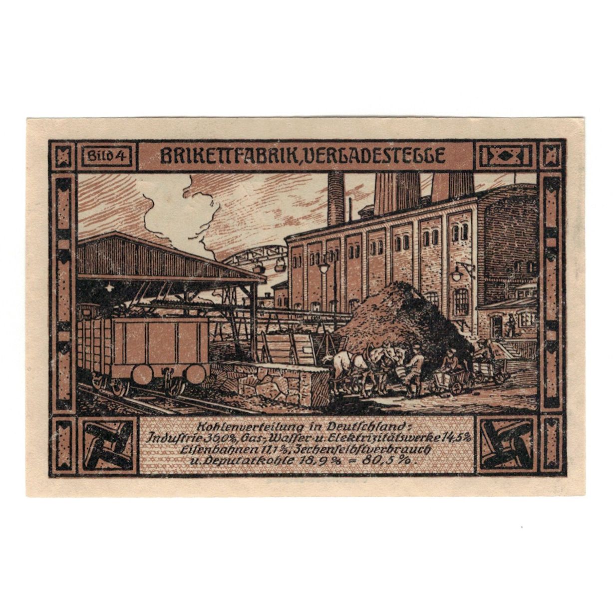 Banknote, Germany, Bitterfeld Stadt, 50 Pfennig, train, 1921, 1921-12-01