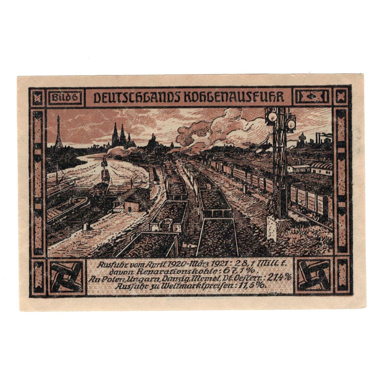 Banknote, Germany, Bitterfeld Stadt, 50 Pfennig, train, 1921, 1921-12-01