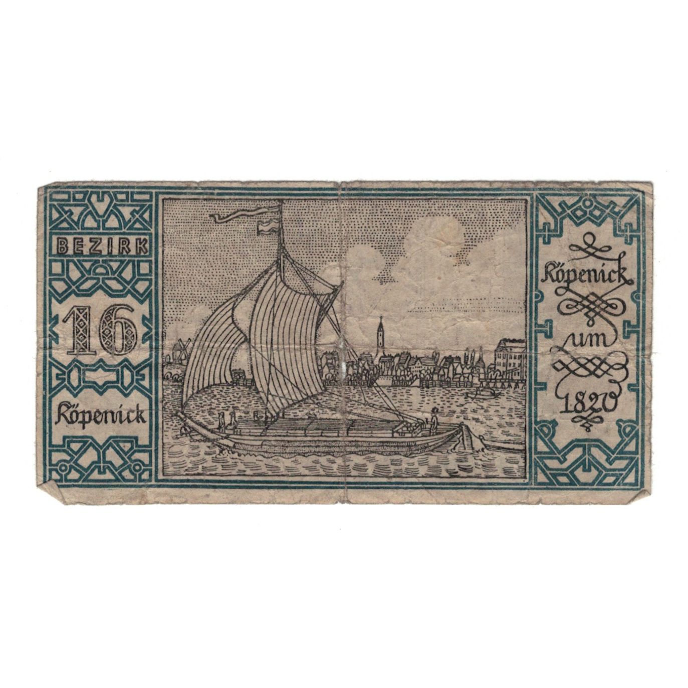 Banknot, Niemcy, Berlin Stadt, 50 Pfennig, voilier, 1921, 1921-09-09, AU(55-58)