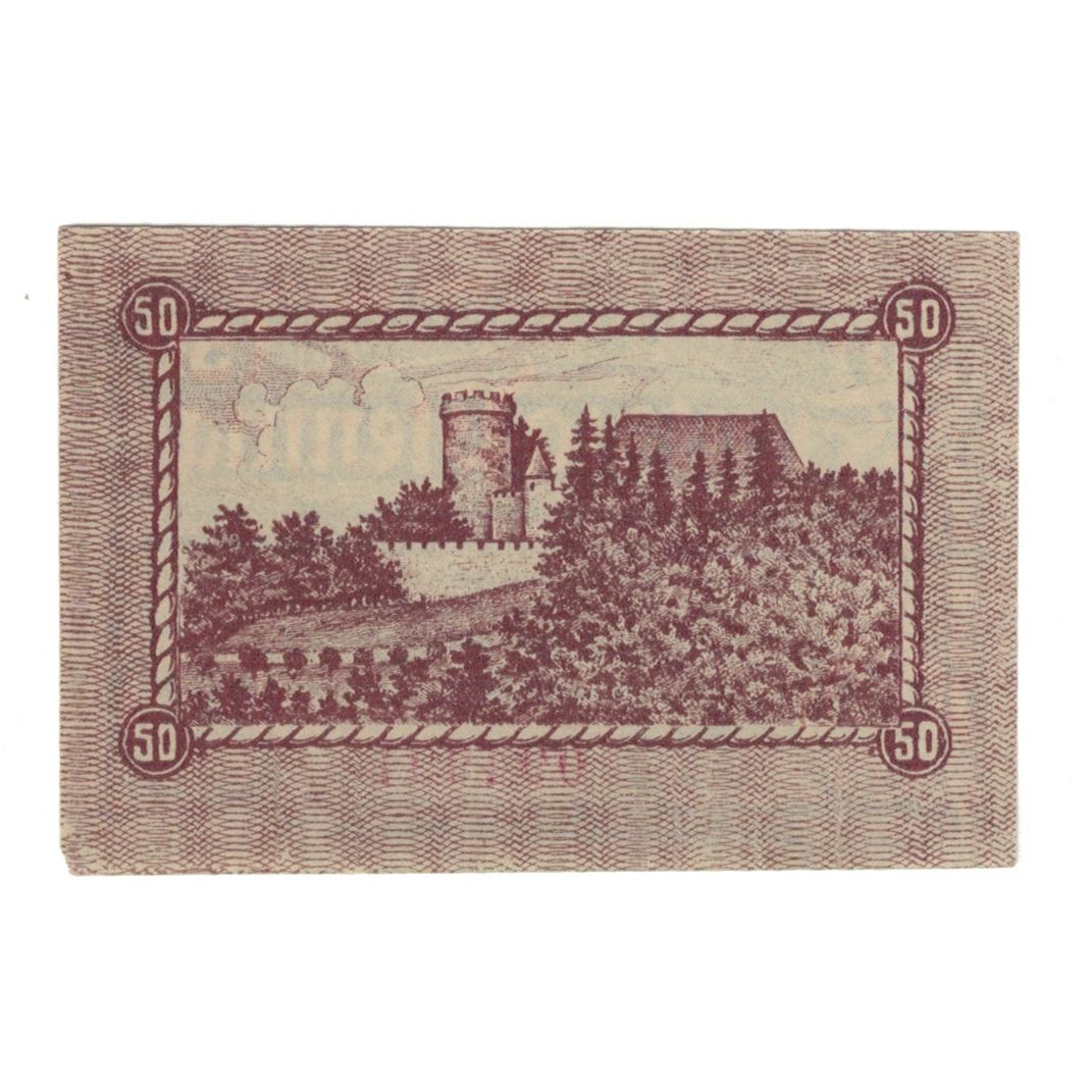 Banknot, Niemcy, Biedenkopf Stadt, 50 Pfennig, château, 1920, 1920-08-15