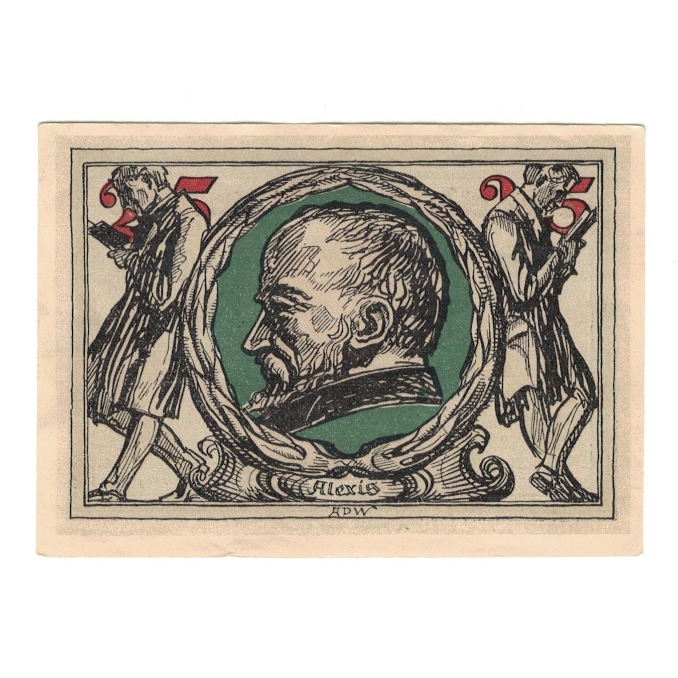 Banknot, Niemcy, Arnstadt Stadt, 25 Pfennig, personnage, 1921, AU(55-58)
