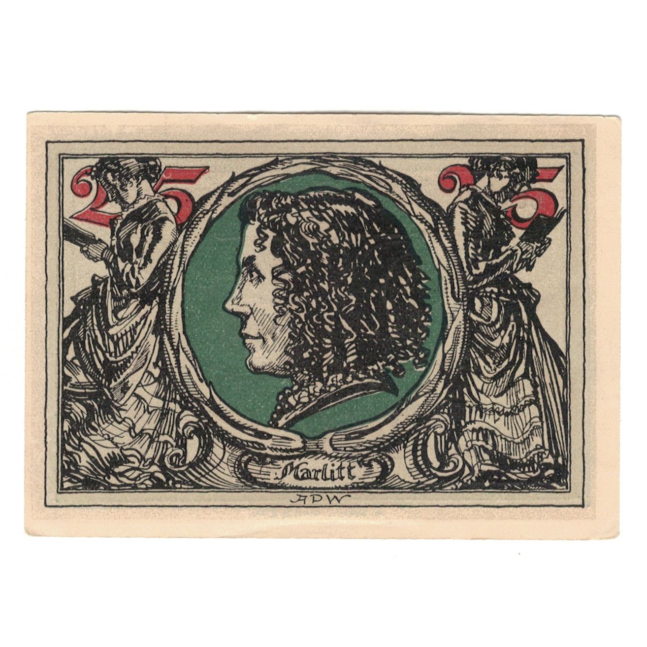 Banknote, Germany, Arnstadt Stadt, 25 Pfennig, personnage 2, 1921, AU(55-58)