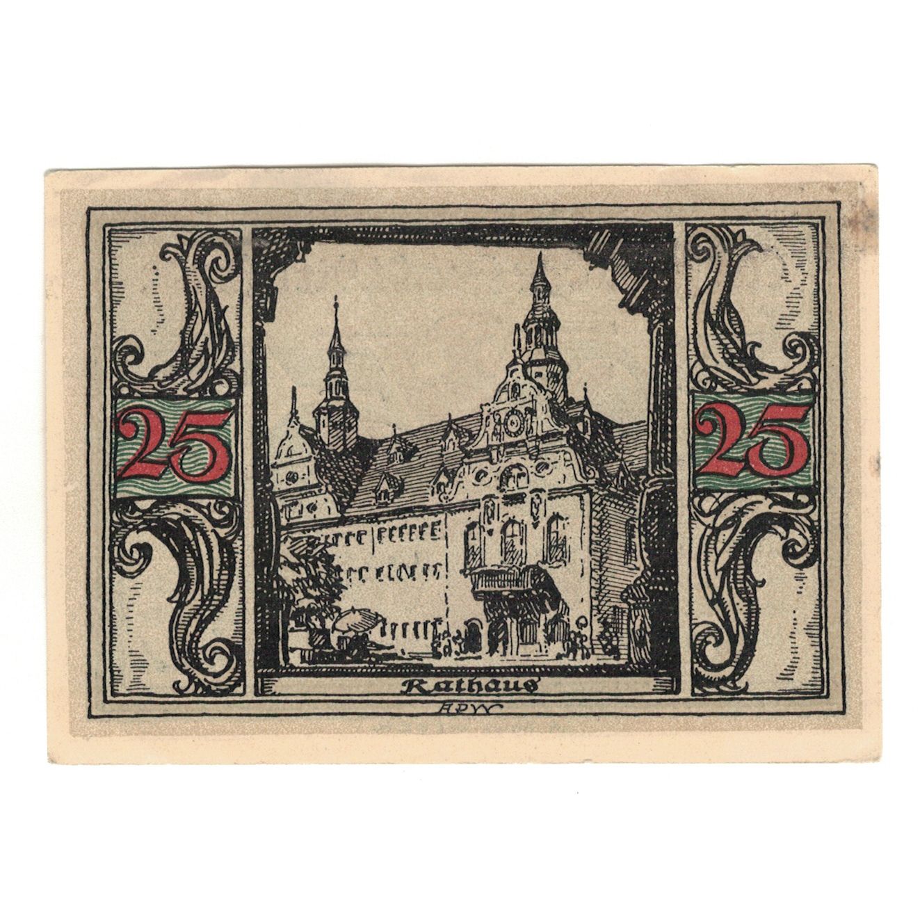 Banknot, Niemcy, Arnstadt Stadt, 25 Pfennig, maison 2, 1921, AU(55-58)