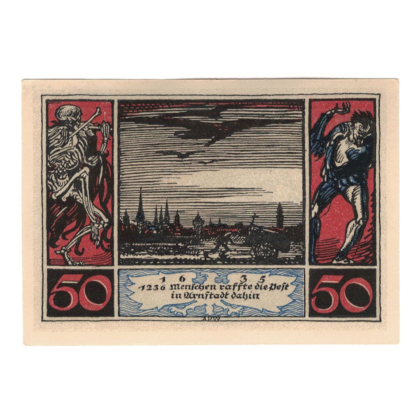 Banknot, Niemcy, Arnstadt Stadt, 50 Pfennig, village 2, 1921, AU(55-58)