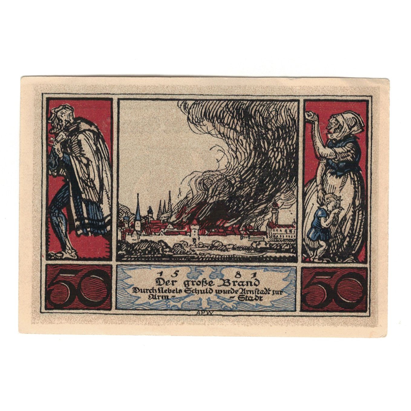 Banknote, Germany, Arnstadt Stadt, 50 Pfennig, feu 2, 1921, AU(55-58), Mehl:43.2