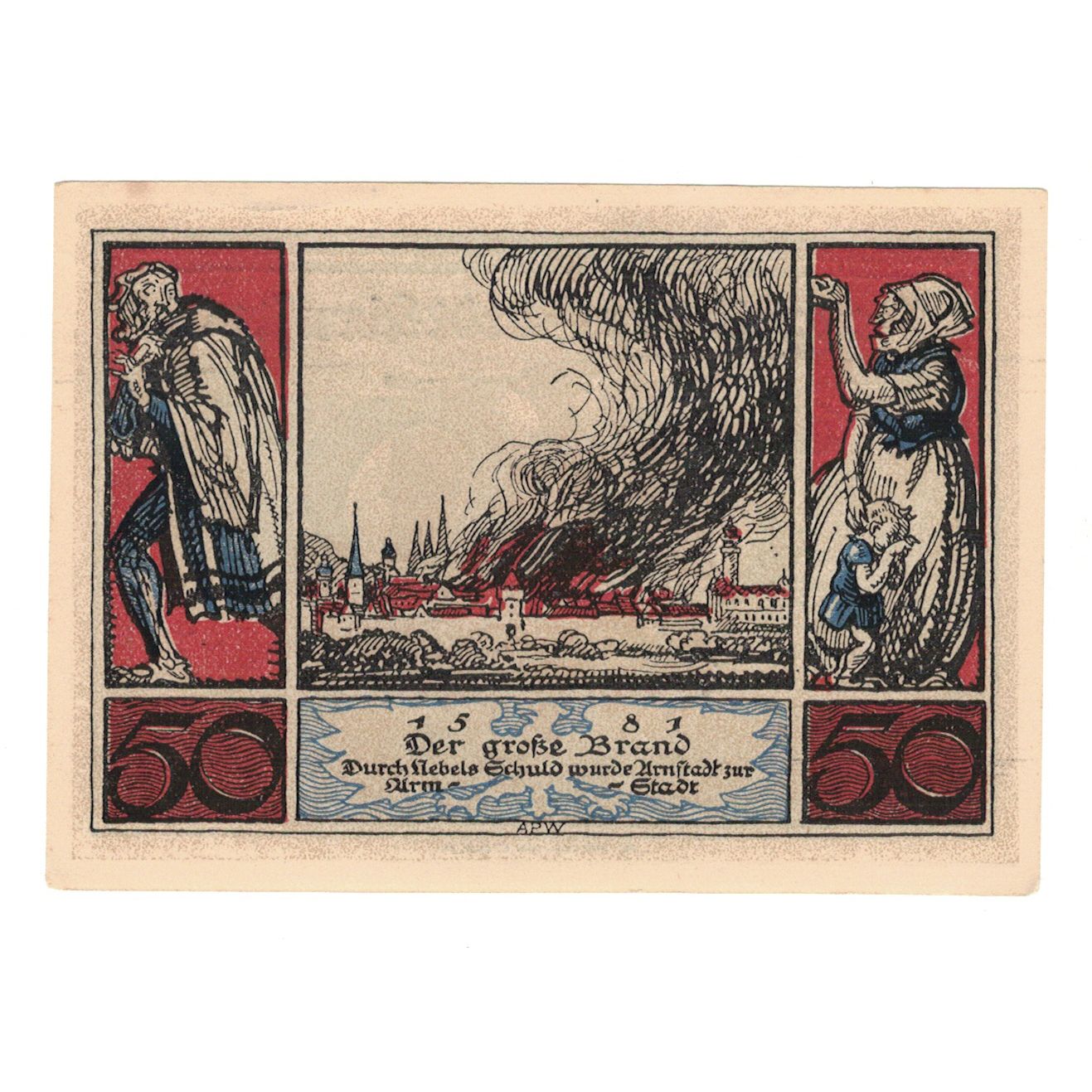 Banknot, Niemcy, Arnstadt Stadt, 50 Pfennig, feu 3, 1921, AU(55-58), Mehl:43.2