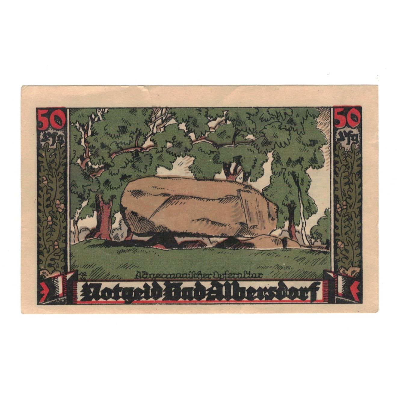 Banknot, Niemcy, Albersdorf Bad Gemeinde, 50 Pfennig, paysage, 1922, 1922-01-01