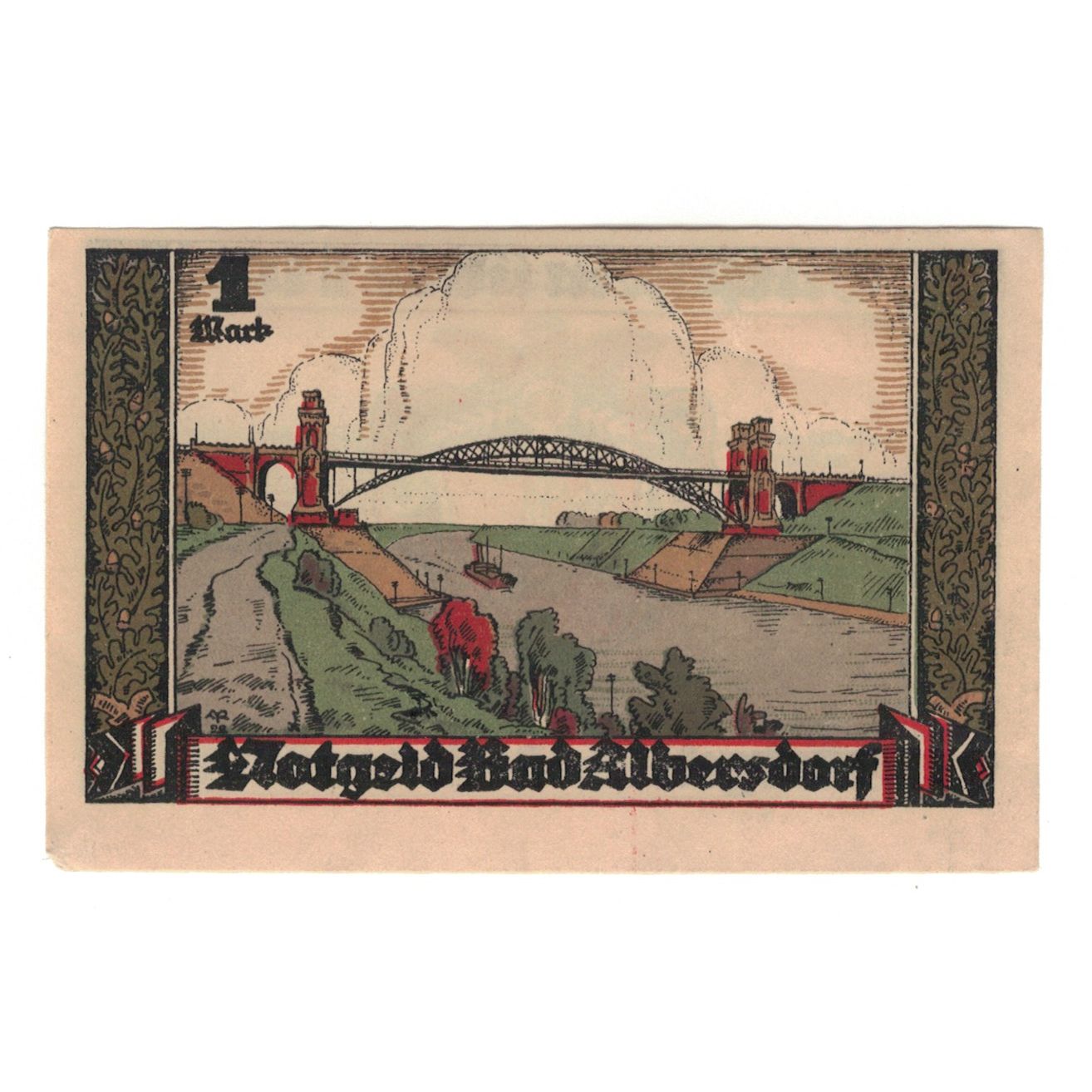 Banknot, Niemcy, Albersdorf Bad Gemeinde, 1 Mark, paysage, 1922, 1922-01-01