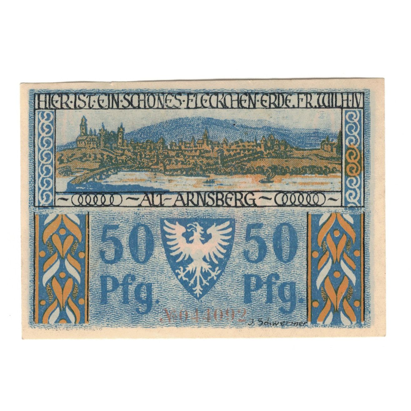 Banknote, Germany, Arnsberg Stadt, 50 Pfennig, paysage, 1921, 1921-12-15