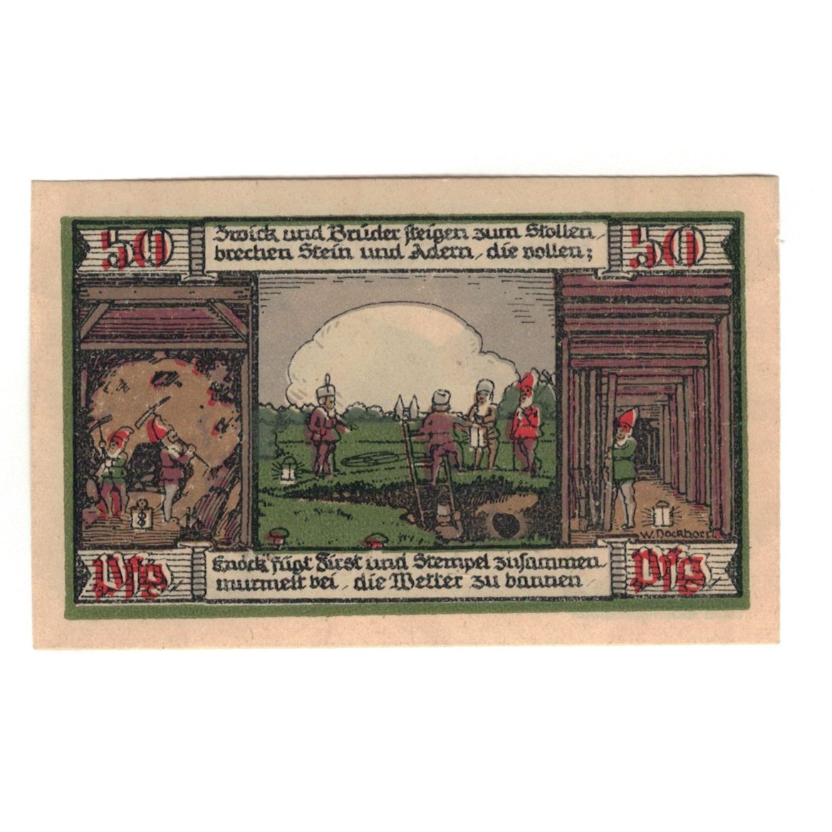 Banconote, Germania, Ballerstedt, 50 Pfennig, personnage, 1921, 1921-08-22