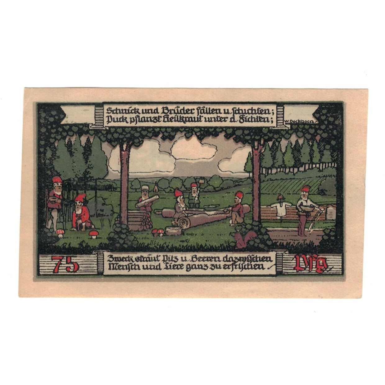 Banknote, Germany, Ballerstedt, 75 Pfennig, maison 1, 1921, 1921-08-22