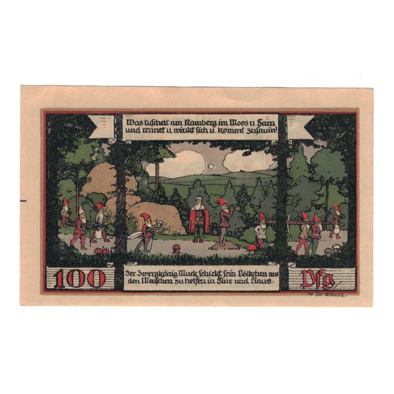 Banconote, Germania, Ballerstedt, 100 Pfennig, tour, 1921, 1921-08-22, SPL-