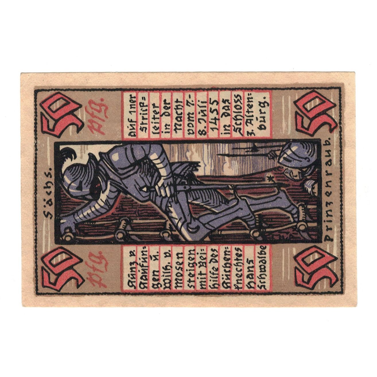 Banknote, Germany, Altenburg Stadt, 50 Pfennig, personnage, 1921, AU(55-58)