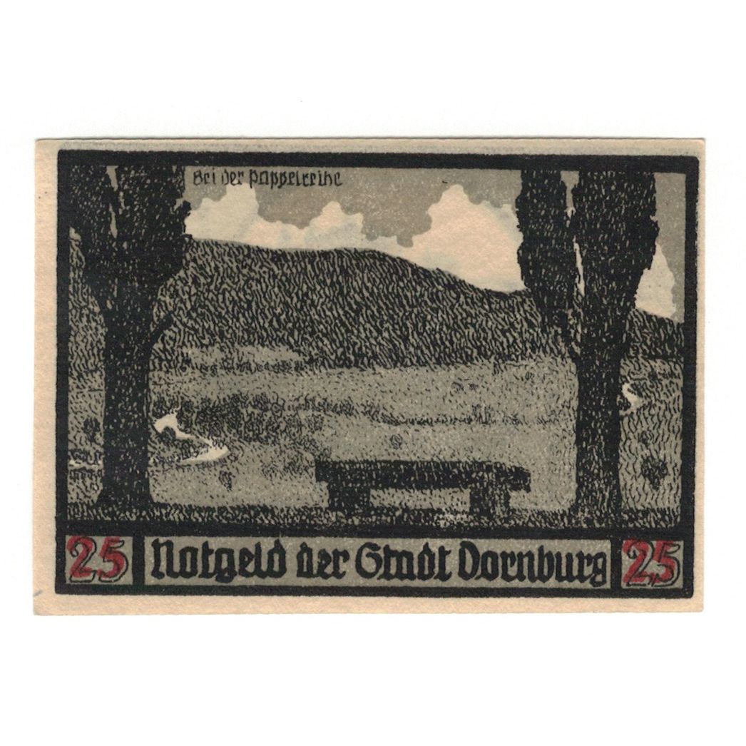 Banknot, Niemcy, Dornburg Stadt, 25 Pfennig, paysage, 1921, 1921-09-01