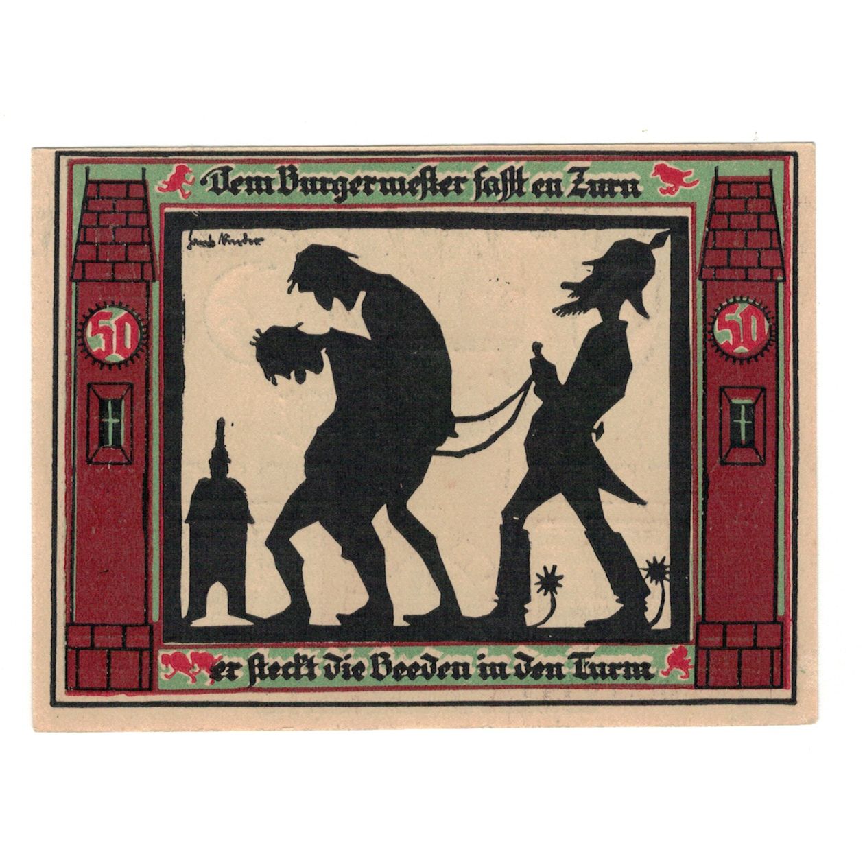 Banknote, Germany, Glauchau Stadt, 50 Pfennig, personnage, 1921, 1921-05-01